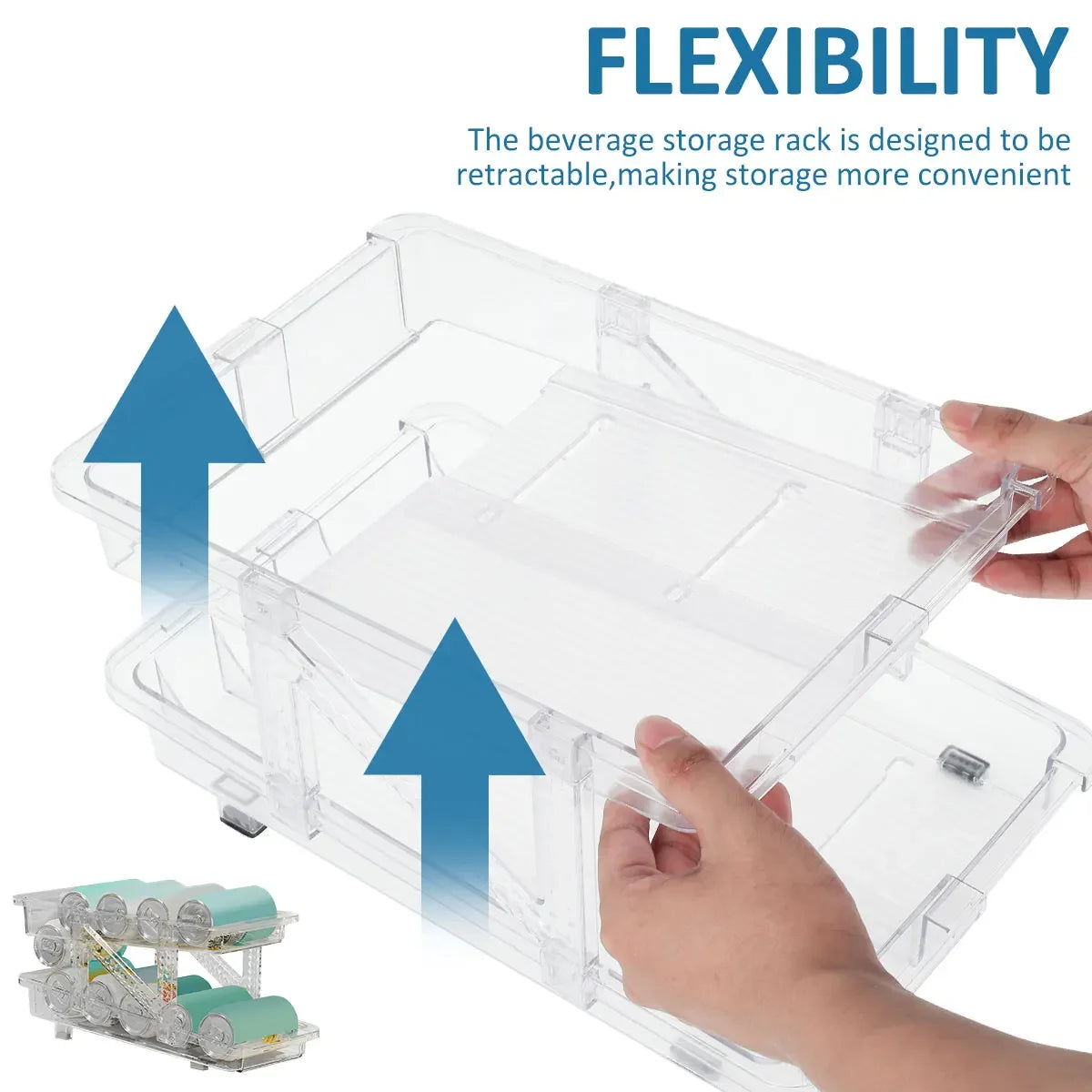 Refrigerator Beverage Holder – Double-Tier, Expandable Can Organizer